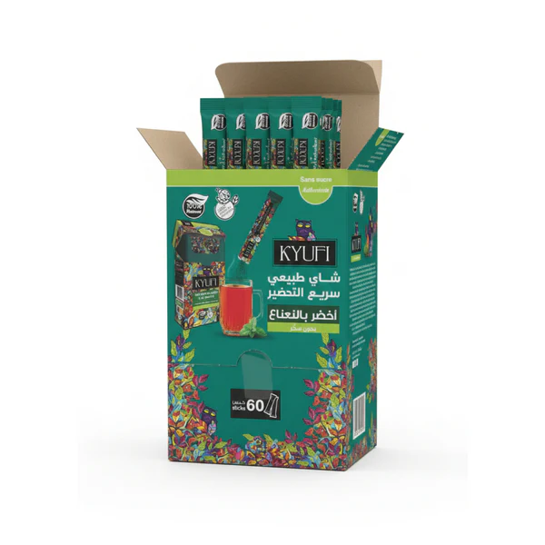 DOSETTE THE VERT A LA MENTHE KYUFI 60P SANS SUCRE