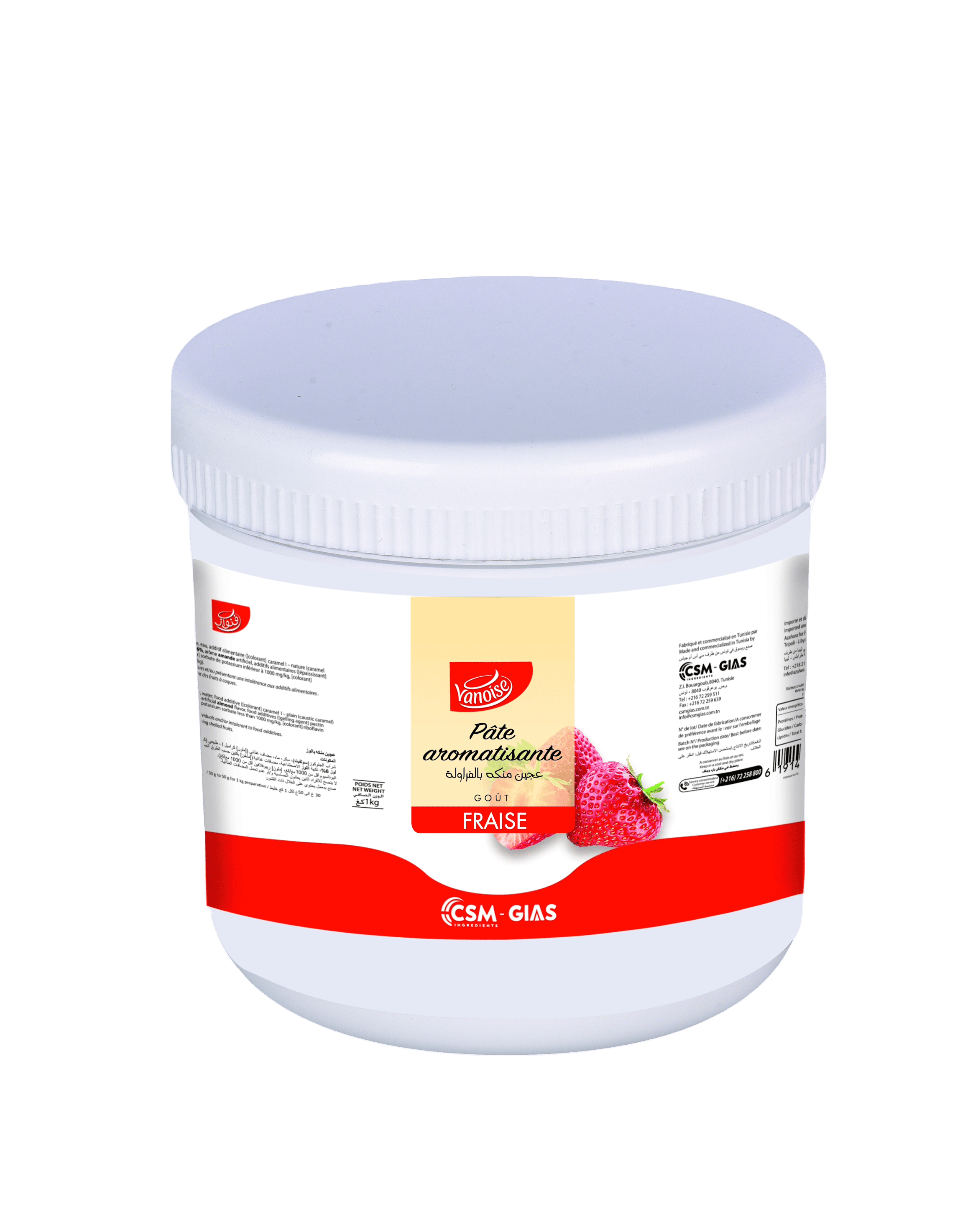 PATE AROME FRAISE VANOISE 1KG *6
